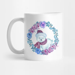 Little Polar Bear Wreath Mug